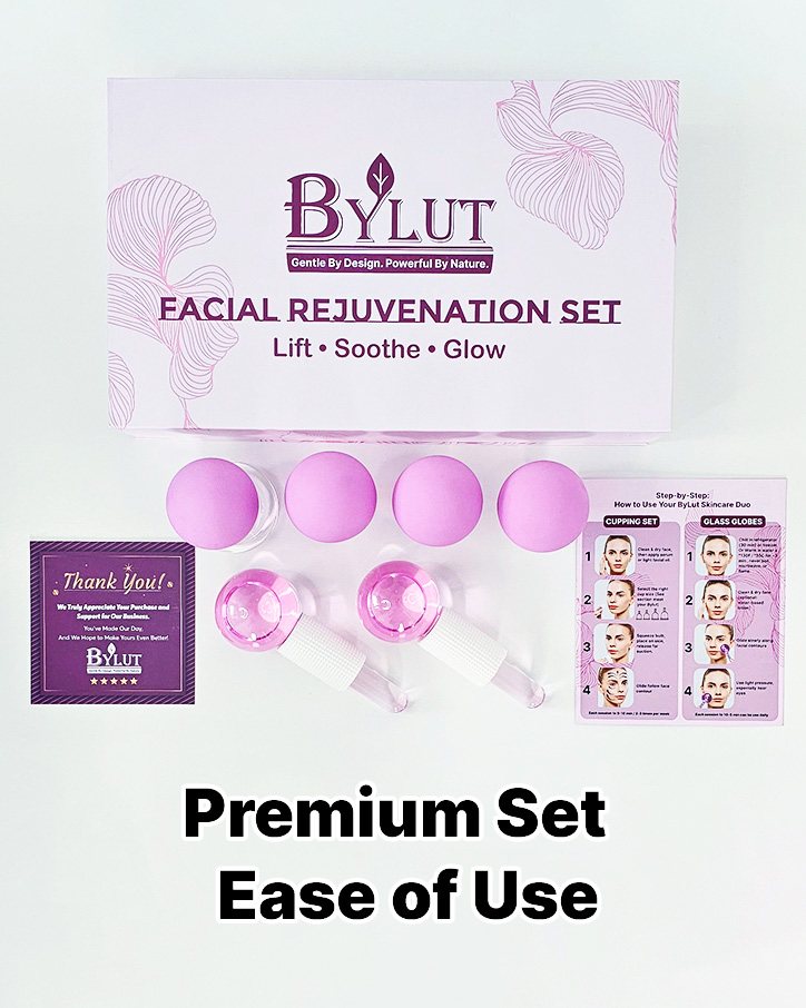 Flat lay of the BYLUT set labeled Premium Set, Ease of Use