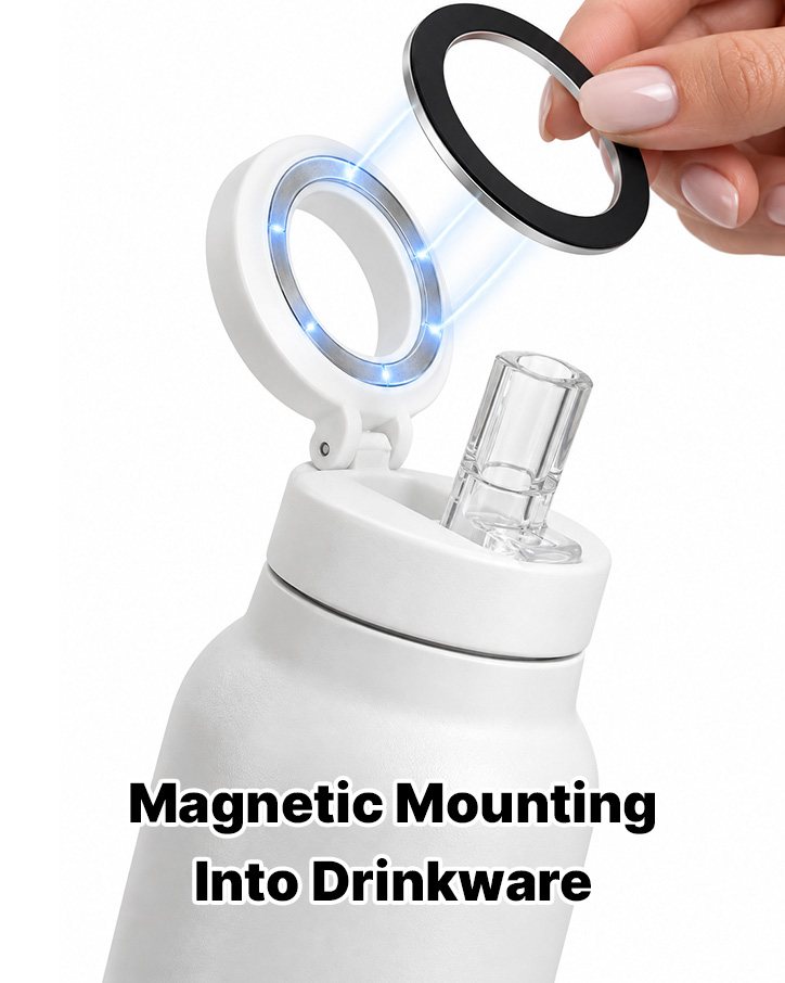 Close-up of the lid ring with a magnetic ring hovering above it