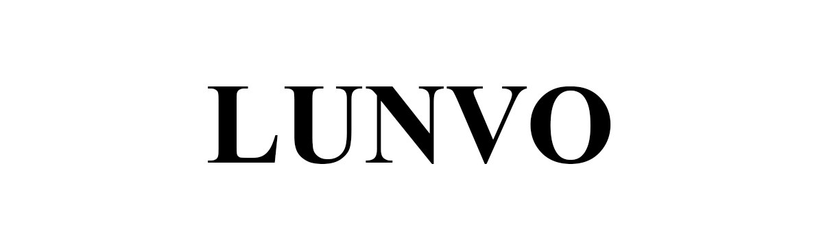 LUNVO wordmark in black serif letters on white